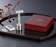 Feather - All Stainless Double Edge Razor AS-D2 with Stand - New England Shaving Company