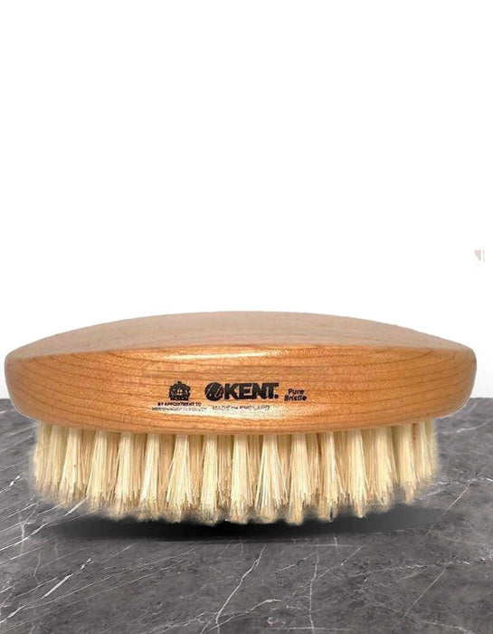 Kent - Beard Brush - Military Style - MC4 - Cherry Wood, Pure White Bristle