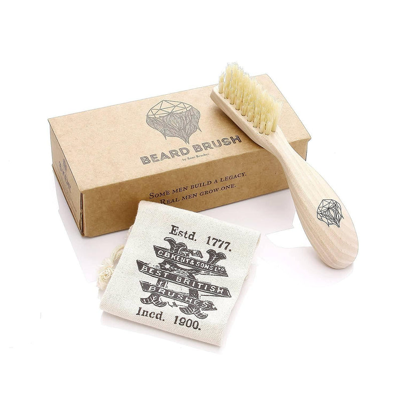 Kent - Wooden Beard Brush - BRD2 - Natural Wood Handle with Boar Bristles - New England Shaving Company