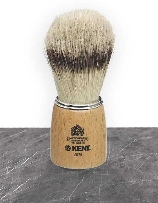 Kent - Large Wooden Badger Effect Bristle Shaving Brush VS70 - New England Shaving Company