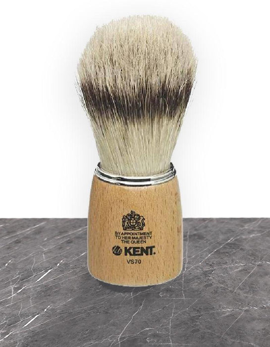 Kent - Small Wooden Badger Effect Bristle Shaving Brush VS80 - New England Shaving Company