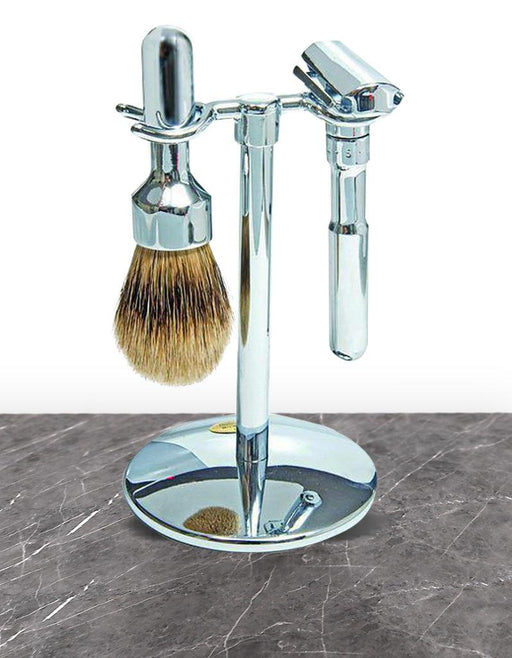 Merkur - Futur 3 Piece Classic Wet Shaving Set, Chrome - New England Shaving Company