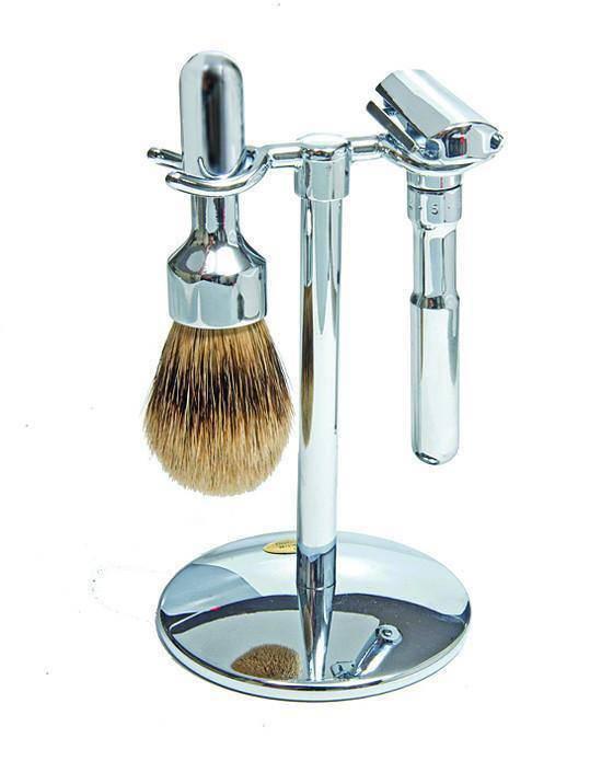 Merkur - Futur 3 Piece Classic Wet Shaving Set, Chrome - New England Shaving Company