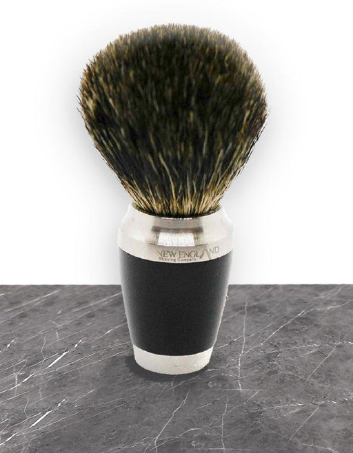 Badger Brush - Stainless Steel and Black Resin - New England Shaving Company