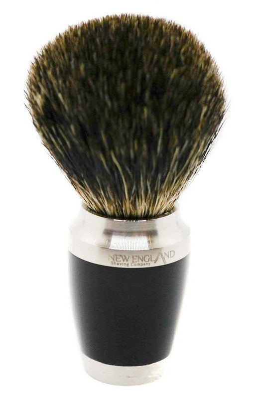 Badger Brush - Stainless Steel and Black Resin - New England Shaving Company