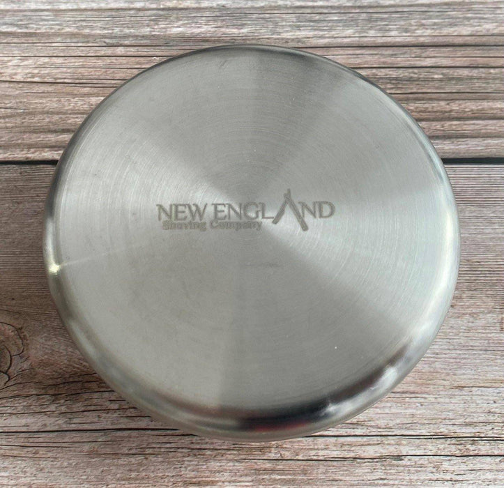 New England Shaving Company - Stainless Steel Shaving Soap & Cream Bowl with Lid - New England Shaving Company