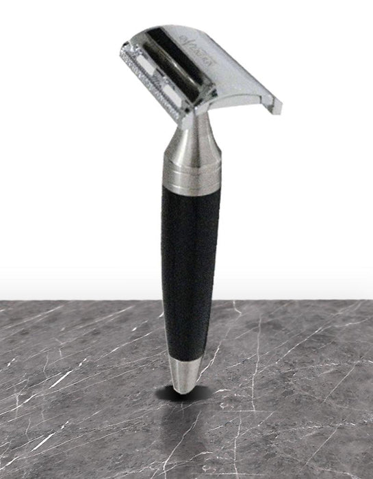 Safety Razor - Stainless Steel and Black Resin - New England Shaving Company