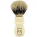 Parker - White Mug Silver Tip Badger Brush with Stand - New England Shaving Company