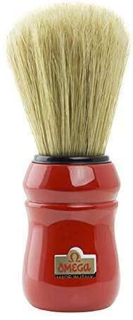 Omega - 10049 Professional Boar Hair Shaving Brush - Red - New England Shaving Company