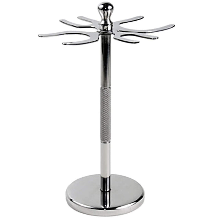 Parker - Stainless Steel 4 Prong Razor and Brush Stand - New England Shaving Company