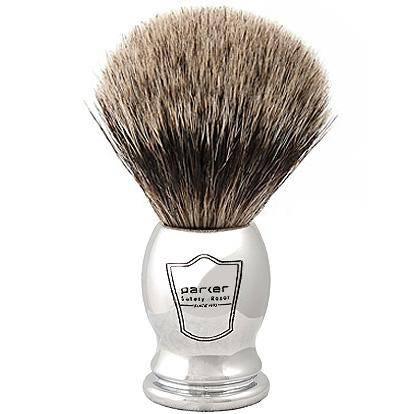 Parker - Chrome Handle Pure Badger Brush with Stand