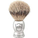 Parker - Chrome Handle Silver Tip Badger Brush with Stand - New England Shaving Company