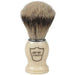 Parker - Faux Ivory Handle Silver Tip Badger Brush with Stand - New England Shaving Company