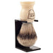 Parker - Faux Ivory Handle Silver Tip Badger Brush with Stand - New England Shaving Company
