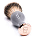 Parker - Gray and Rose Gold Handle Silver Tip Badger Brush with Stand - New England Shaving Company