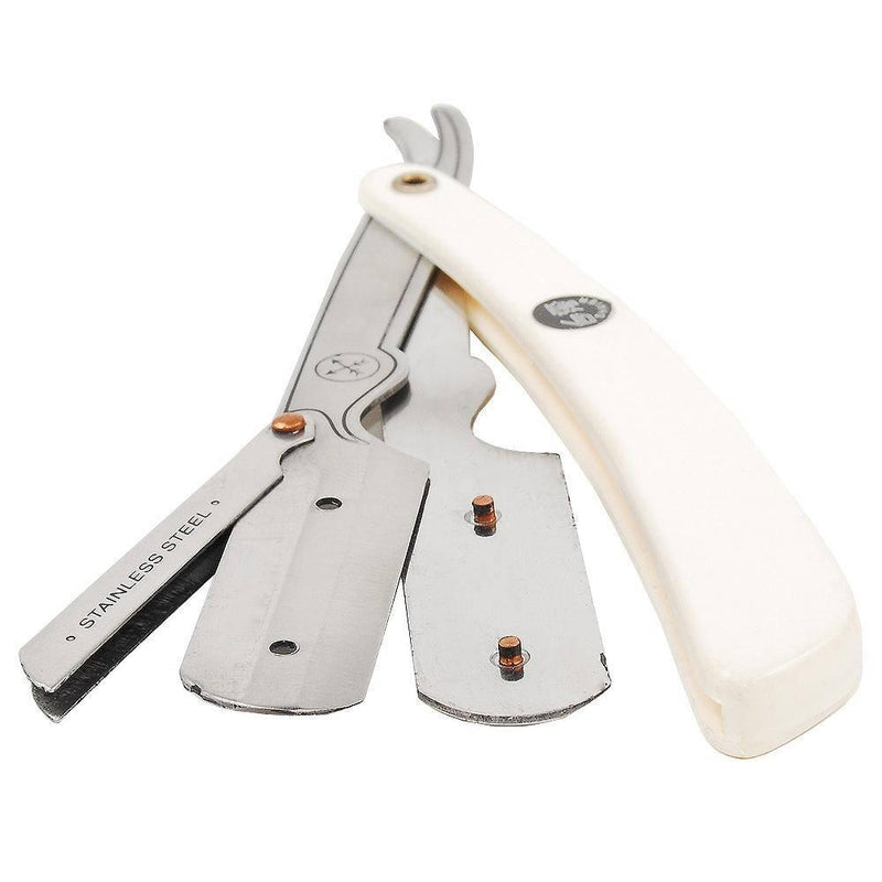 Parker - Professional Barber Razor Shavette SRW, White Resin - New England Shaving Company