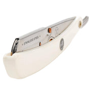 Parker - Professional Barber Razor Shavette SRW, White Resin - New England Shaving Company