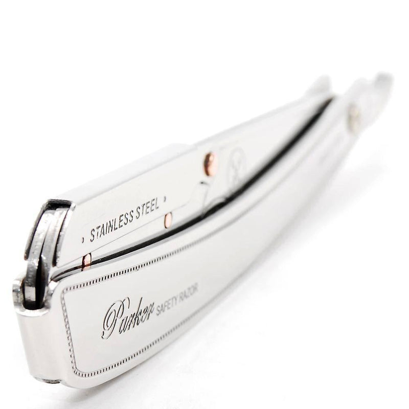 Parker - Professional Heavy Duty Barber Razor Shavette SRX, Stainless Steel - New England Shaving Company