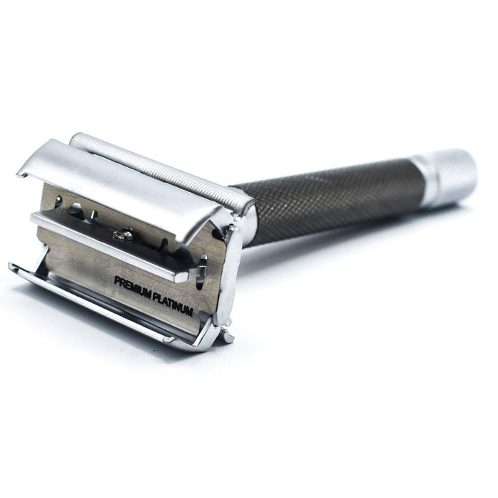 Parker Butterfly Open Long Handle Safety Razor 74R - Graphite - New England Shaving Company