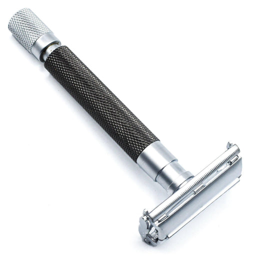 Parker Butterfly Open Long Handle Safety Razor 74R - Graphite - New England Shaving Company