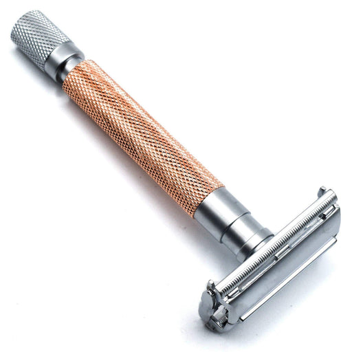 Parker Butterfly Open Long Handle Safety Razor 74R - Rose Gold - New England Shaving Company