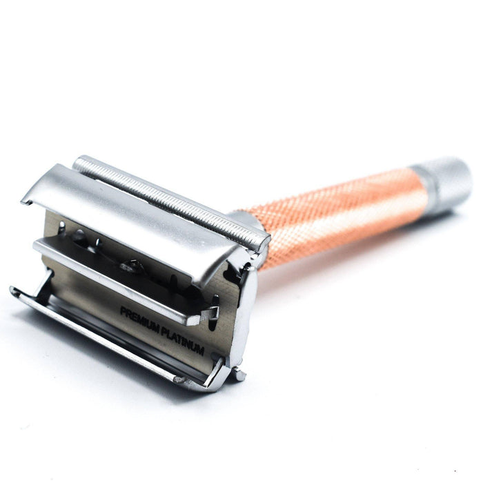 Parker Butterfly Open Long Handle Safety Razor 74R - Rose Gold - New England Shaving Company