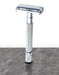 Parker Butterfly Open Long Handle Safety Razor 74R - Satin Chrome - New England Shaving Company