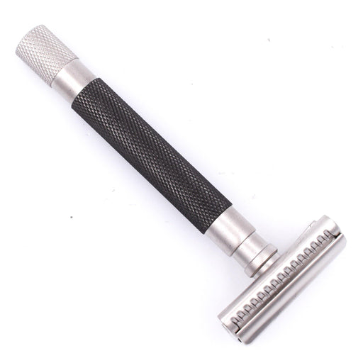 Parker Semi Slant 3 Piece Safety Razor 55SL - Graphite - New England Shaving Company