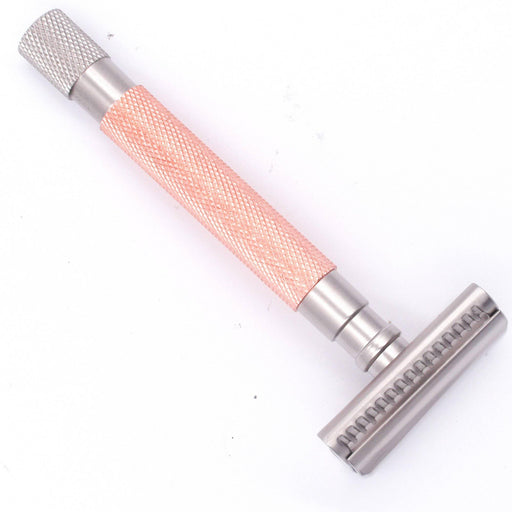 Parker Semi Slant 3 Piece Safety Razor 55SL - Rose Gold - New England Shaving Company