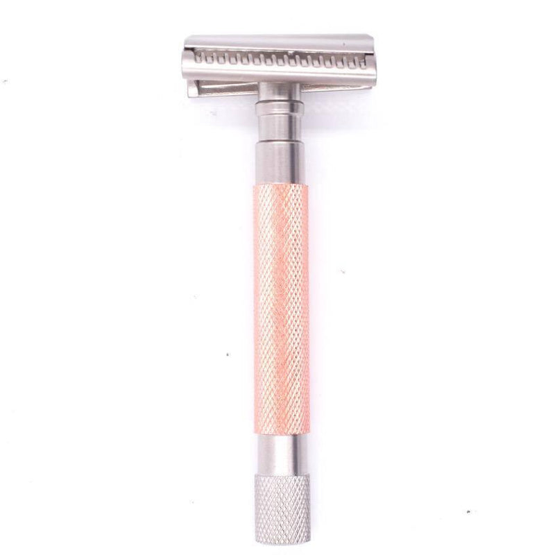 Parker Semi Slant 3 Piece Safety Razor 55SL - Rose Gold - New England Shaving Company