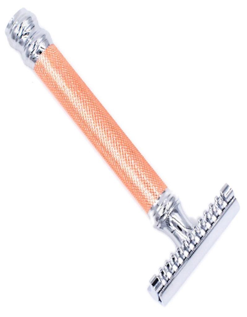 Parker - Open Comb Safety Razor 63C - Rose Gold and Chrome - New England Shaving Company