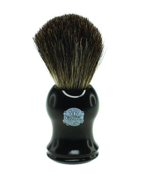 Vulfix - Pure Badger Shaving Brush, Black Handle - New England Shaving Company